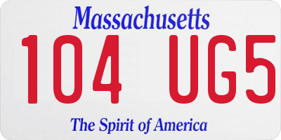 MA license plate 104UG5