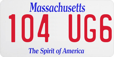 MA license plate 104UG6