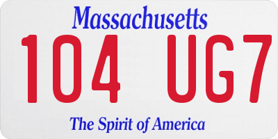 MA license plate 104UG7