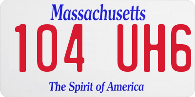 MA license plate 104UH6