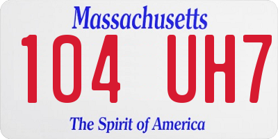 MA license plate 104UH7