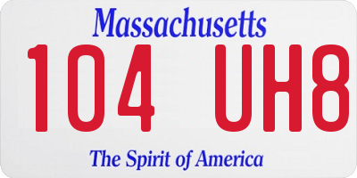 MA license plate 104UH8