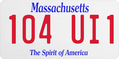 MA license plate 104UI1