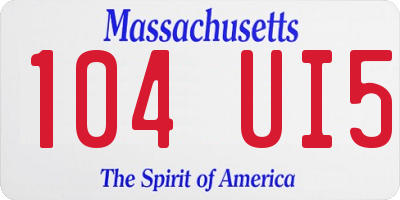 MA license plate 104UI5