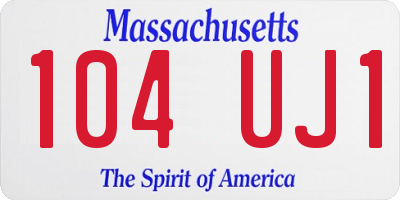 MA license plate 104UJ1