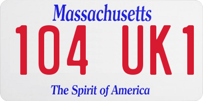 MA license plate 104UK1