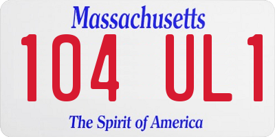 MA license plate 104UL1