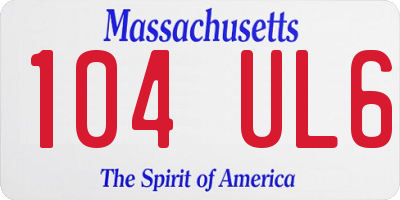 MA license plate 104UL6