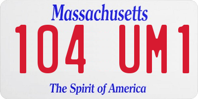 MA license plate 104UM1