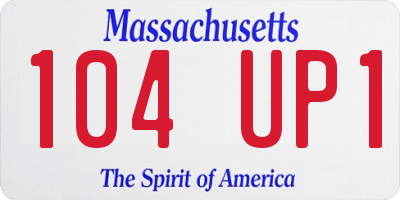MA license plate 104UP1