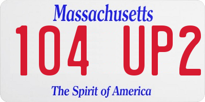 MA license plate 104UP2