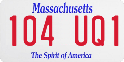 MA license plate 104UQ1