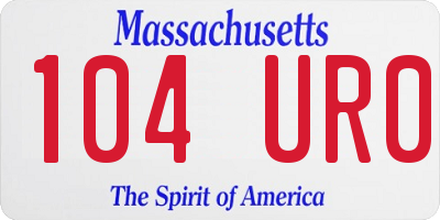 MA license plate 104UR0