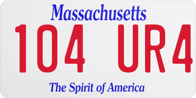 MA license plate 104UR4