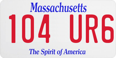 MA license plate 104UR6