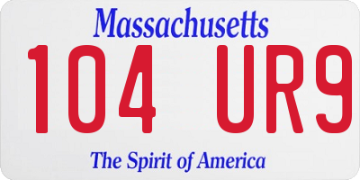 MA license plate 104UR9