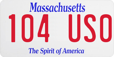 MA license plate 104US0
