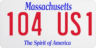 MA license plate 104US1