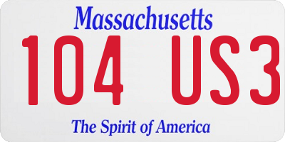 MA license plate 104US3