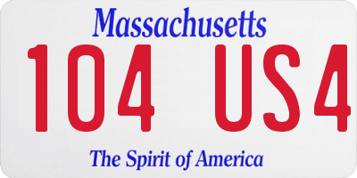 MA license plate 104US4