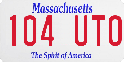 MA license plate 104UT0