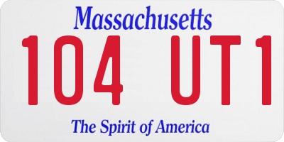 MA license plate 104UT1
