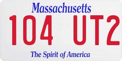 MA license plate 104UT2