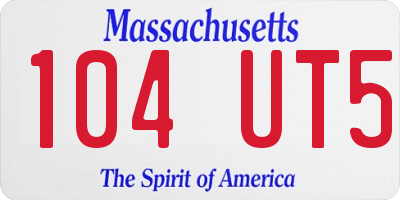 MA license plate 104UT5