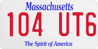 MA license plate 104UT6