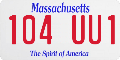 MA license plate 104UU1