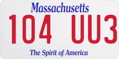 MA license plate 104UU3