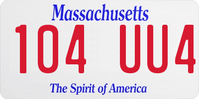 MA license plate 104UU4