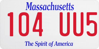 MA license plate 104UU5