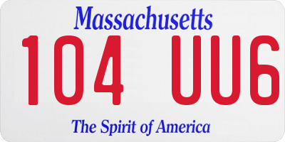 MA license plate 104UU6