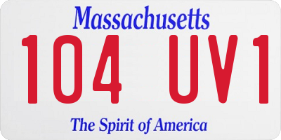 MA license plate 104UV1