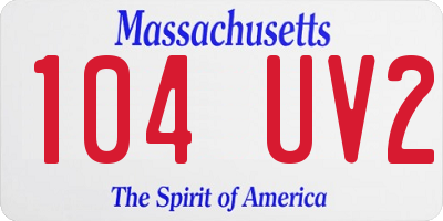 MA license plate 104UV2