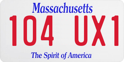 MA license plate 104UX1