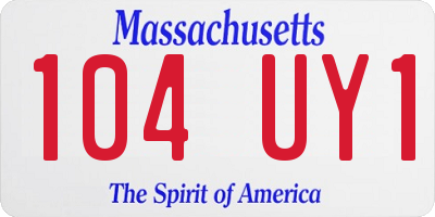 MA license plate 104UY1