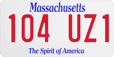 MA license plate 104UZ1