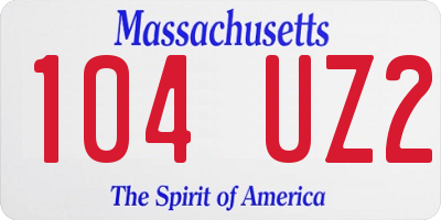 MA license plate 104UZ2