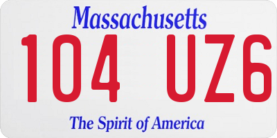 MA license plate 104UZ6