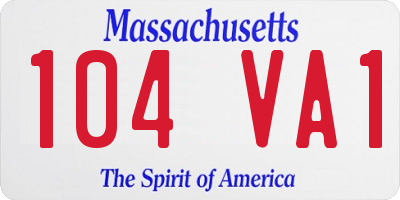 MA license plate 104VA1
