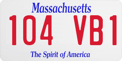 MA license plate 104VB1
