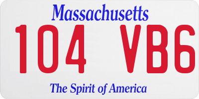 MA license plate 104VB6