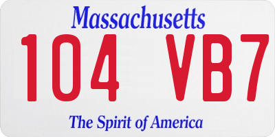 MA license plate 104VB7