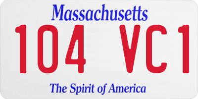 MA license plate 104VC1