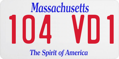 MA license plate 104VD1
