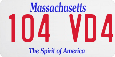 MA license plate 104VD4