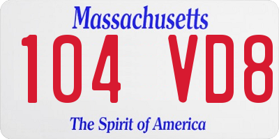 MA license plate 104VD8