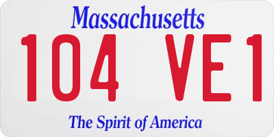 MA license plate 104VE1